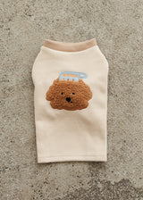 クマさんボアグッドモーニングTシャツ BEIGE ベージュ M L LL