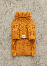 ツイストケーブルニット BROWN ブラウン M L LL