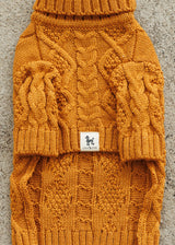 ツイストケーブルニット BROWN ブラウン M L LL