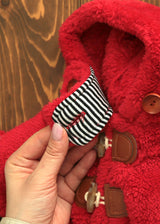 暖かボア ダッフルコート RED S M L XL