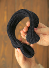 厚手ニットマフラー NAVY S L