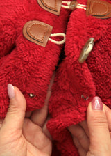 暖かボア ダッフルコート RED S M L XL