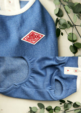 ヘンリーネックデニムカットソー S M L LL