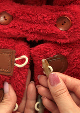 暖かボア ダッフルコート RED S M L XL