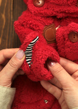 暖かボア ダッフルコート RED S M L XL