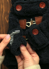 暖かボア ダッフルコート NAVY S M L XL