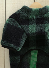 ブロックチェックボアジャケット GREEN M L LL 2XL