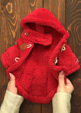 暖かボア ダッフルコート RED S M L XL