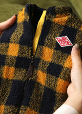 ブロックチェックボアジャケット YELLOW M L LL 2XL