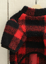 ブロックチェックボアジャケット RED M L LL 2XL