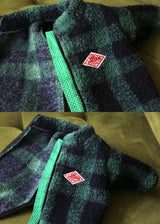 ブロックチェックボアジャケット GREEN M L LL 2XL