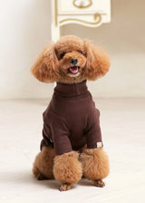 タートルネックカットソー BROWN M L LL 2XL