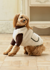 リバーシブル中綿キルティングボアベスト WHITE M L LL 2XL