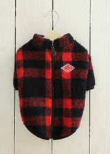 ブロックチェックボアジャケット RED M L LL 2XL