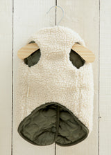 リバーシブル中綿キルティングボアベスト WHITE M L LL 2XL