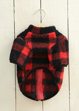 ブロックチェックボアジャケット RED M L LL 2XL