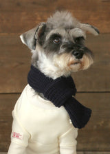 厚手ニットマフラー NAVY S L