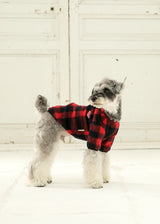 ブロックチェックボアジャケット RED M L LL 2XL