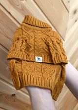 ツイストケーブルニット BROWN ブラウン M L LL