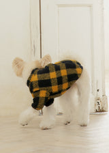 ブロックチェックボアジャケット YELLOW M L LL 2XL