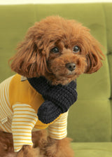 厚手ニットマフラー NAVY S L