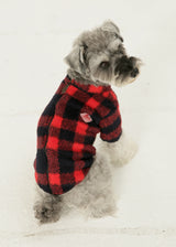 ブロックチェックボアジャケット RED M L LL 2XL