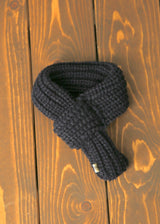 厚手ニットマフラー NAVY S L