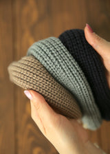 厚手ニットマフラー GRAY S L