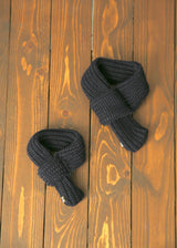 厚手ニットマフラー NAVY S L