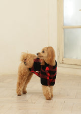 ブロックチェックボアジャケット RED M L LL 2XL