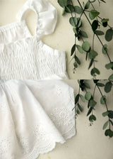 エンブロイダリーレースワンピース WHITE S M L LL