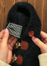 暖かボア ダッフルコート NAVY S M L XL