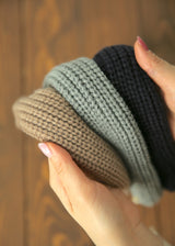 厚手ニットマフラー NAVY S L