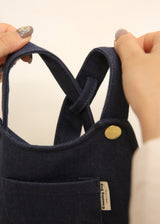 ポケットデザインストレッチオーバーオール BLUE M L LL 2XL